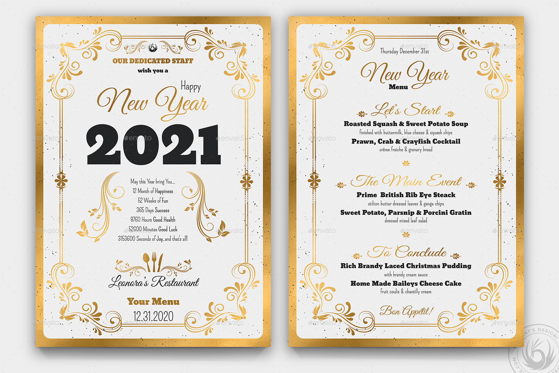 New Year Menu Template by lou606 | GraphicRiver