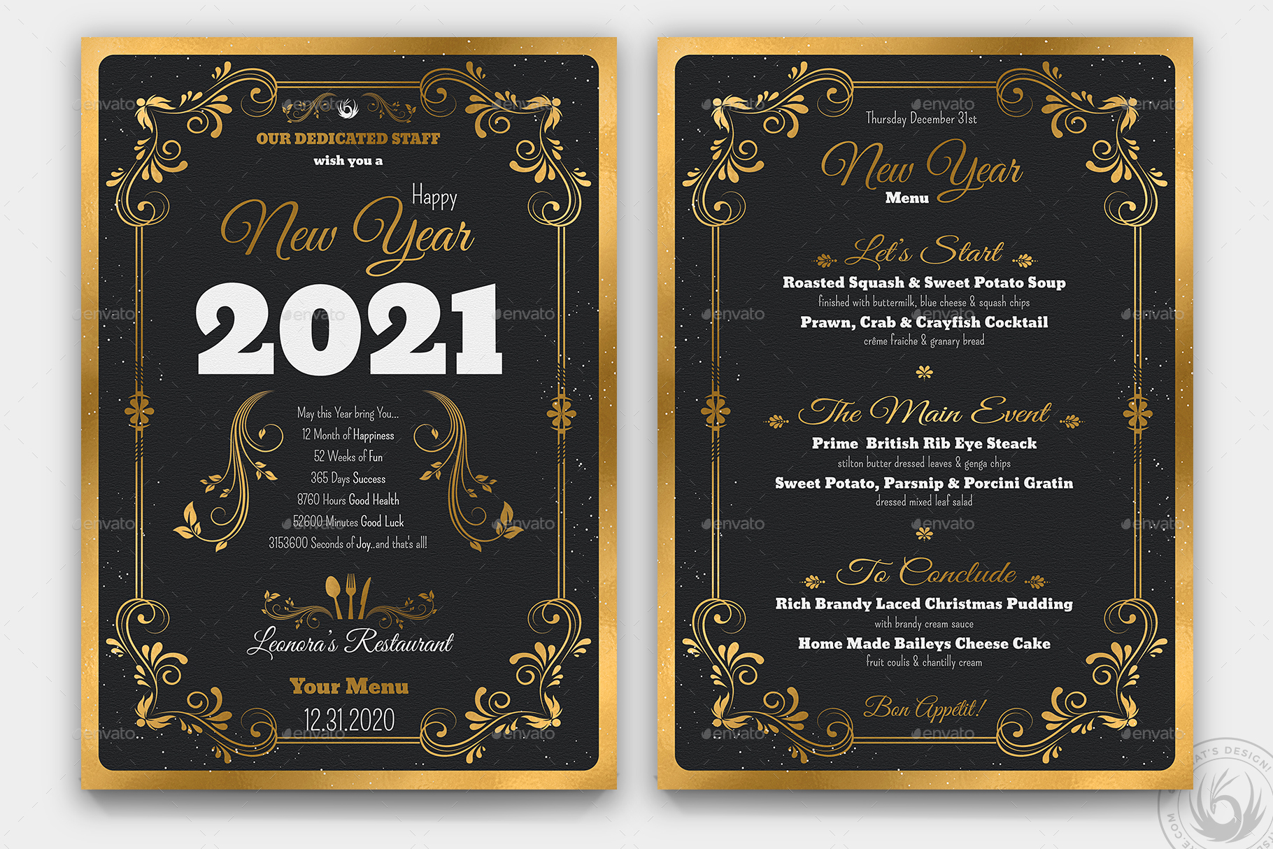 New Year Menu Template by lou606 | GraphicRiver