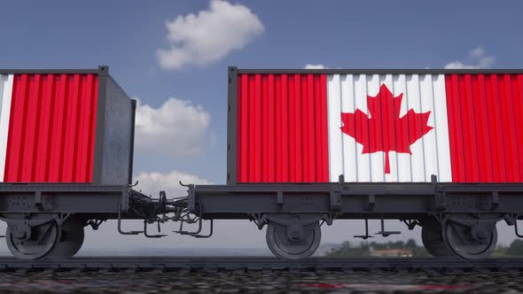 Containers with the Flag of Canada alt