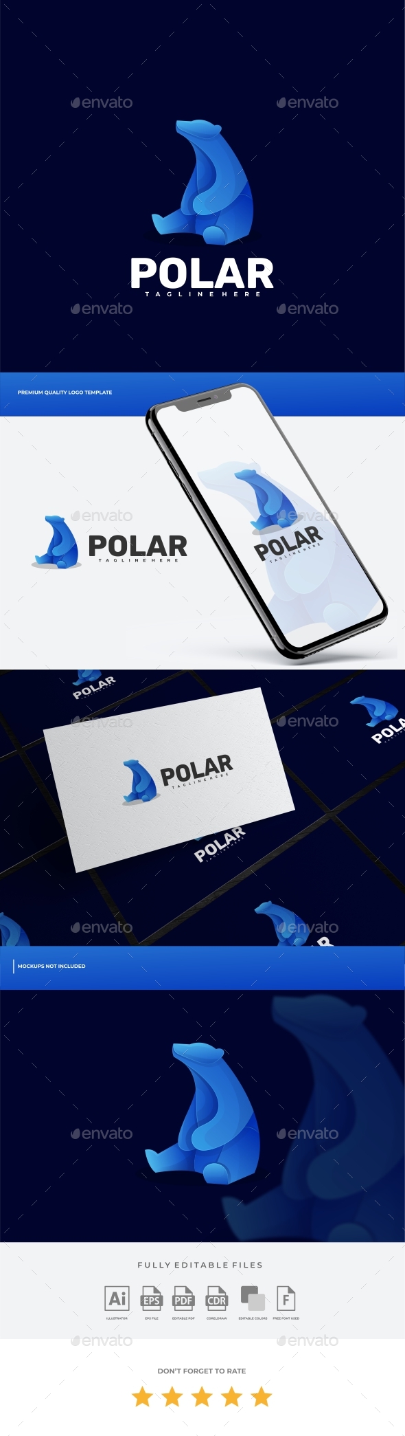 [DOWNLOAD]Polar Bear Gradient Logo Template