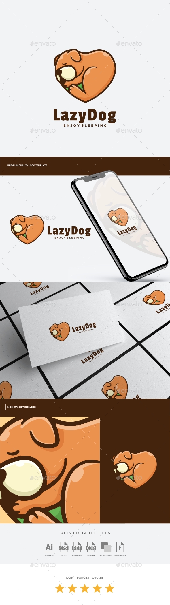 Dog Mascot Cartoon Logo Template