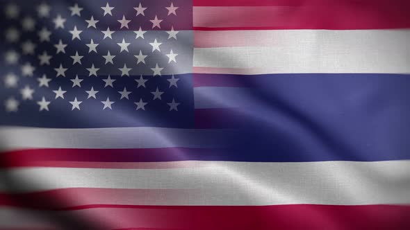 USA Thailand Flag Loop Background 4K
