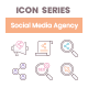 90 Social Media Agency Icons - Coral Series