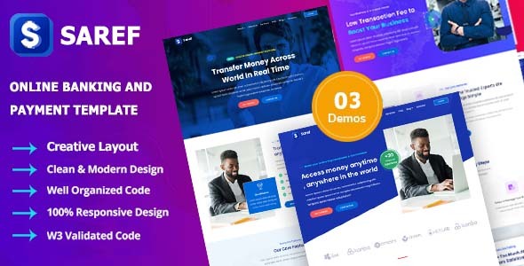 Saref - Online Banking & Payment Service Template