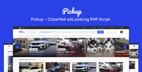 Pickup – Classified Ads Posting PHP Script