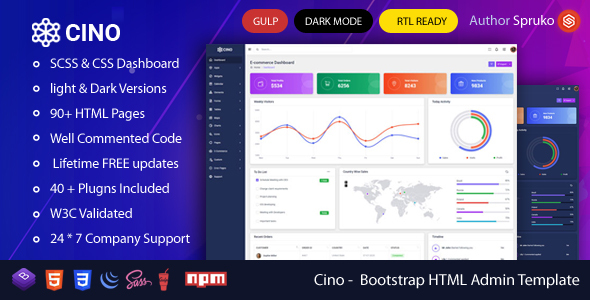 Cino - Bootstrap Dashboard HTML Template