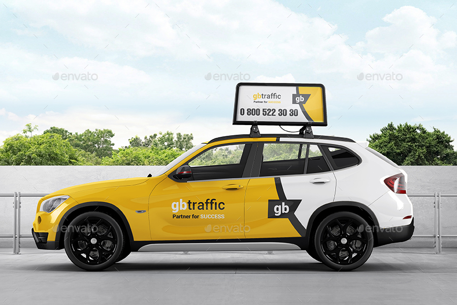 Car Roof Advertising Display Board Mockup, Graphics GraphicRiver