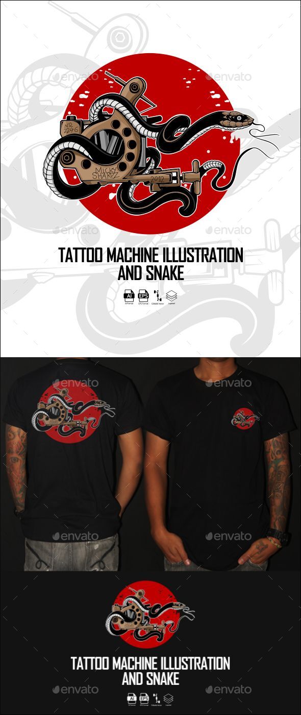 Set Tattoo Machine Illustrations Design Element Logo Label Emblem Sign  Stock Vector by ©art-l@i.ua 230185016