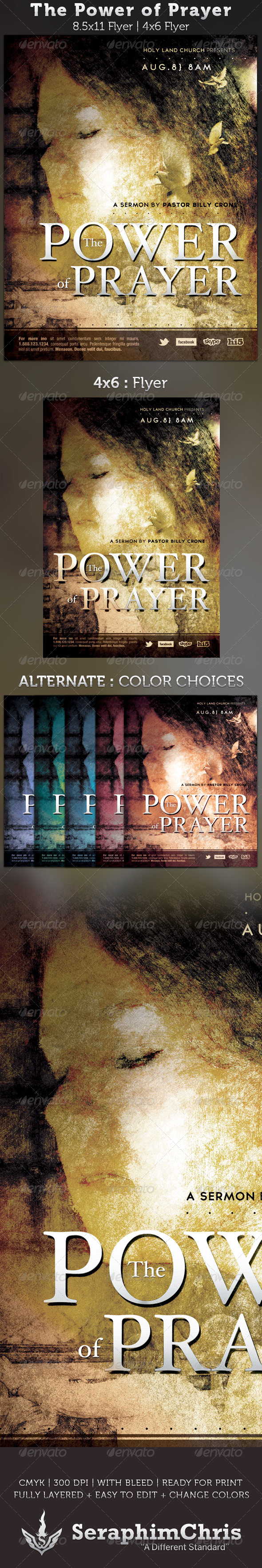 The Power of Prayer Church Flyer Template - Church Flyers
