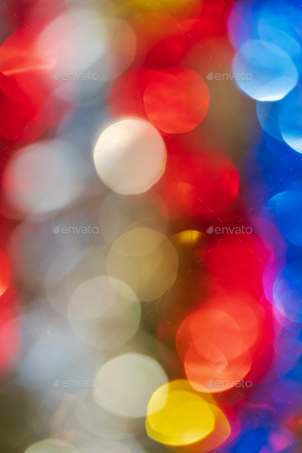 Defocused Glowing Lights, Colorful Abstract Blurry Bokeh Background, Vivid  Motion Blur Texture Stock Photo by Kamchatka