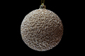 Shining Yellow Christmas Ball Hanging on Black Background. Festive Xmas Composition Concept - PhotoDune Item for Sale