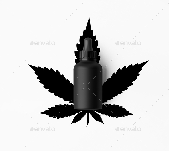Black Bottle modern design Eye Dropper. Isolated background. 3d illustration