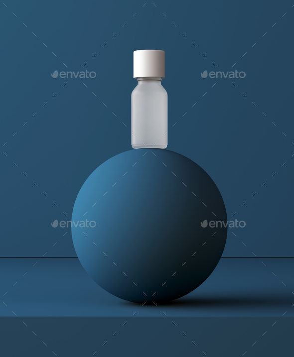 Design of natural cosmetic cream , serum, skincare blank bottle packaging. Presentation template. - Stock Photo - Images