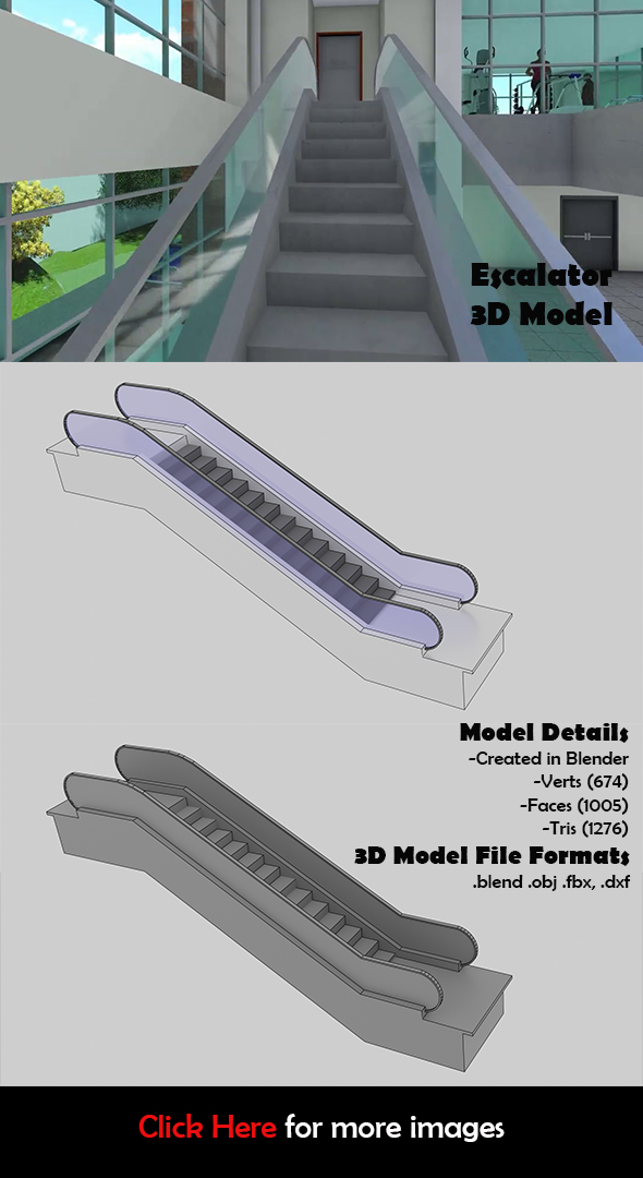 Escalator 3D Model - 3Docean 29322967