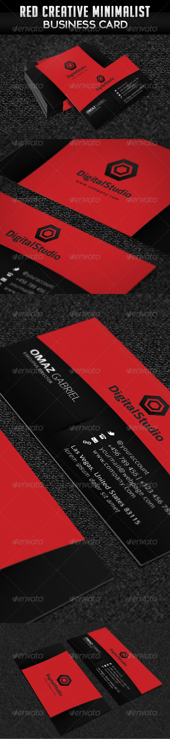 Red Creative Minimalist Business Card - Industry Specific Business Cards