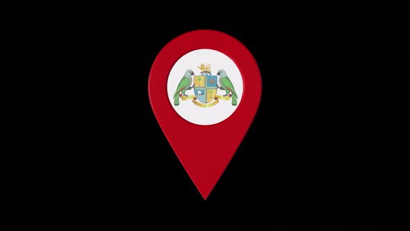 3D Rotating Pin Icon Animation With Dominica  Coat Of Arms Alpha Channel 4K alt