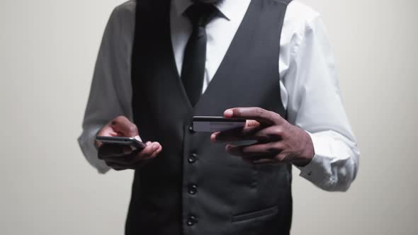 Mobile Banking Business Man Phone Credit Card alt