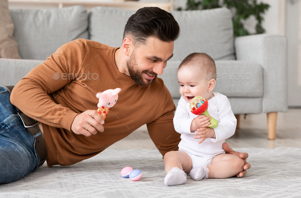 Happy Baby And Dad