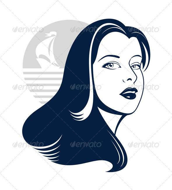 Sea Girl With Yacht Silhouette - Travel Conceptual