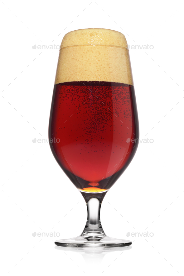 Glass of dark porter beer isolated on a white Stock Photo by Ha4ipuri
