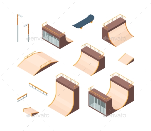 Skate Park Isometric, Vectors GraphicRiver