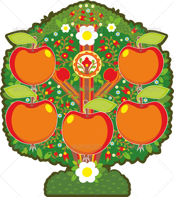 Big Apple Tree Isolated - Flowers & Plants Nature