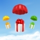 Vector 3d Realistic Red Flying Parachutes with