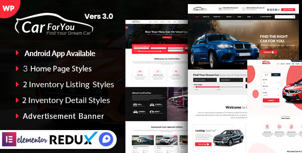 Auto CarForYou - Responsive Car Dealer WordPress Theme
