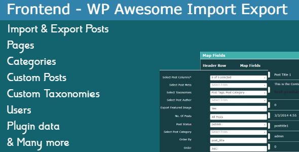 Frontend Addon – WP Awesome Import Export Plugin