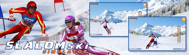 Slalom ski simulator game