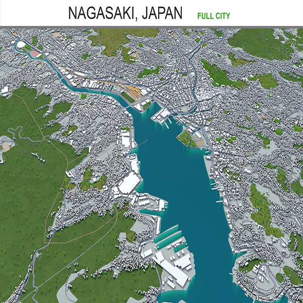 Nagasaki city Japan - 3Docean 29348019