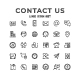 Set Line Icons of Contact Us