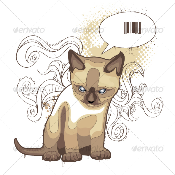 The cat on bizarre background - Animals Characters