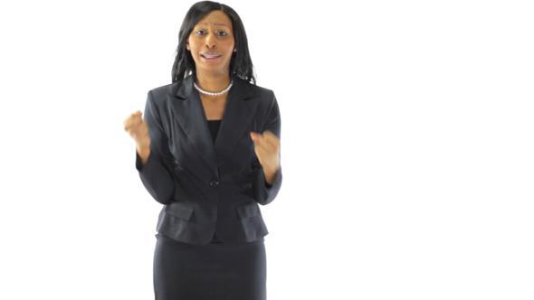 Terrified Black Businesswoman