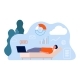 Tired Man. Freelancer, Remote Worker Sleep on Sofa