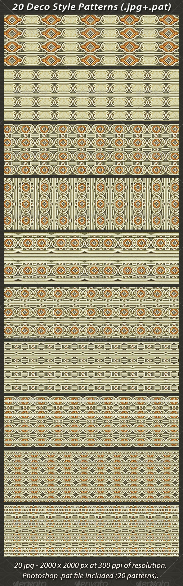 20 Deco Style Patterns - Patterns Backgrounds