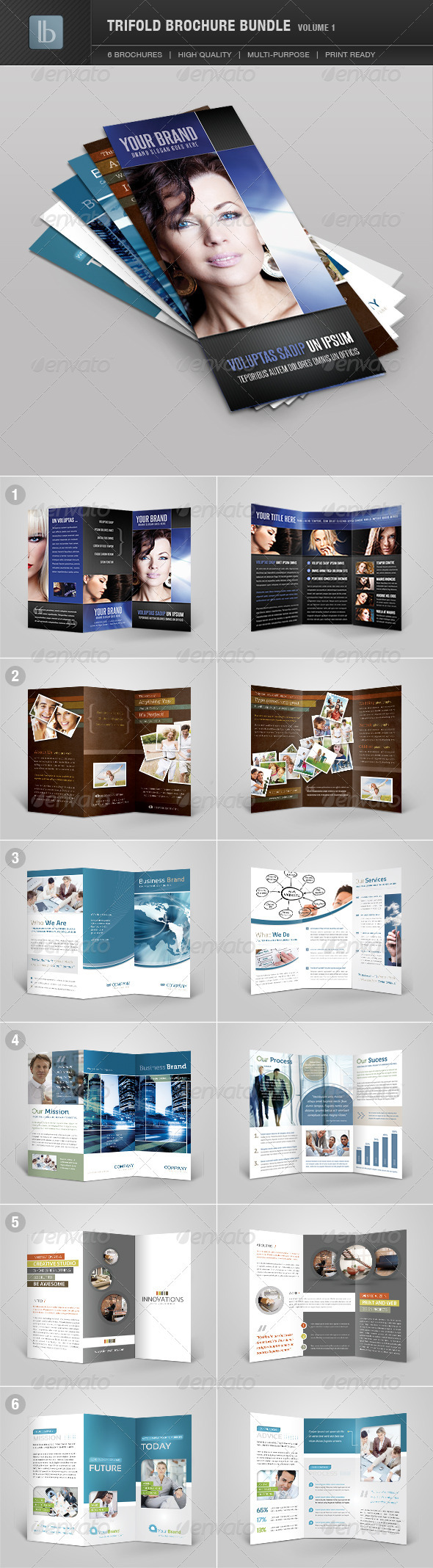 Trifold Brochure Bundle | Volume 1 - Brochures Print Templates