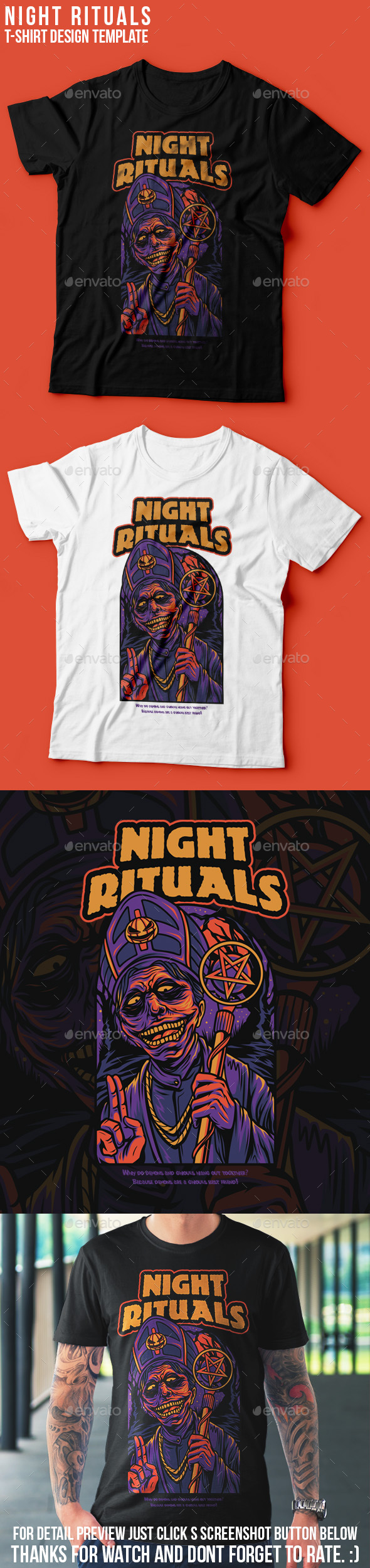 Night Rituals Halloween T-Shirt Design