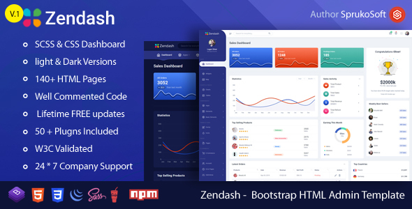 Zendash -   Bootstrap HTML Dashboard Template