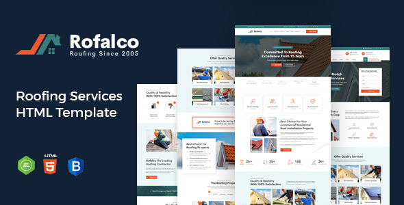 Marvelous Rofalco - Roofing Services HTML Template