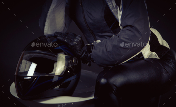 Image of motorcyclist - Stock Photo - Images