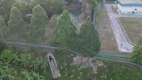 Aerial view of Garden next to Housing area in Pajam