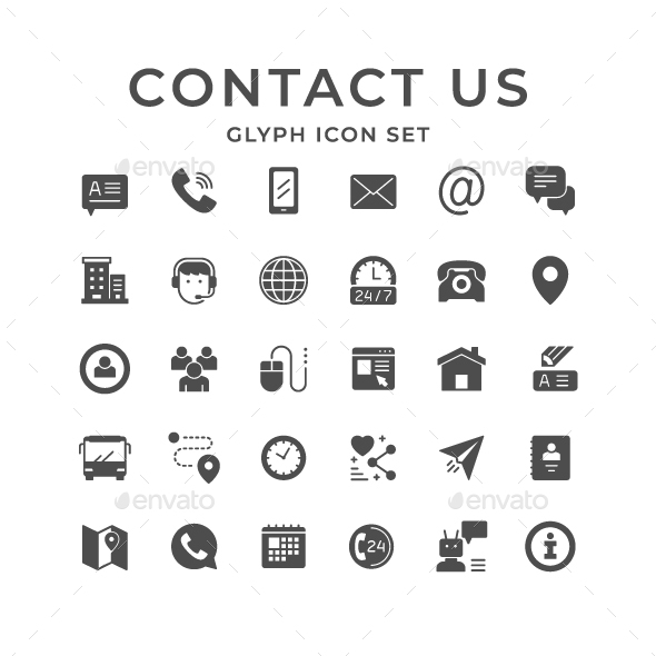 [DOWNLOAD]Set Glyph Icons of Contact Us