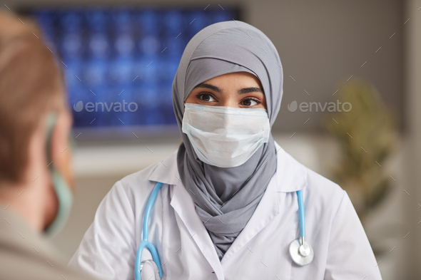 Muslim doctor in mask - Stock Photo - Images