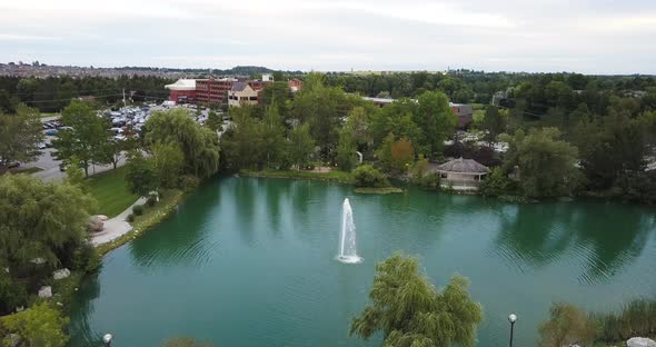 Aerial view of a beautiful golf club and hotel. alt