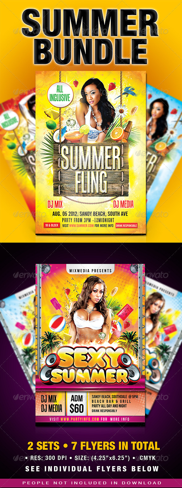 Summer Party Flyer Bundle - Clubs & Parties Events