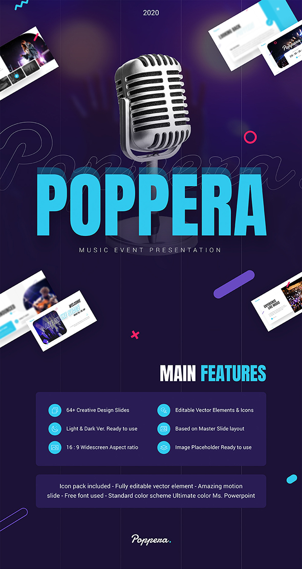 Poppera Music Powerpoint Presentation Template