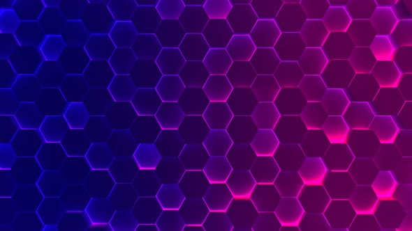 Blue Pink Hexagon Gradient Background Animation, Motion Graphics ...