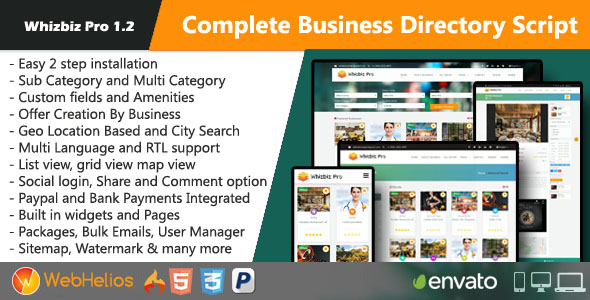 Whizbiz Pro – Complete Business Directory Script