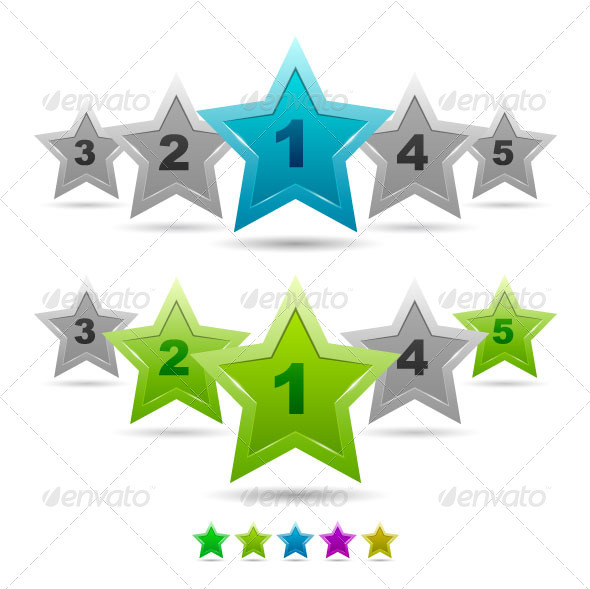 Vector Rating Stars - Decorative Symbols Decorative